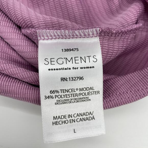 SEG'MENTS Shirt 1/2 Sleeve Modal Stretch Textured Knit Eco Soft Top Women's L - Picture 4 of 6